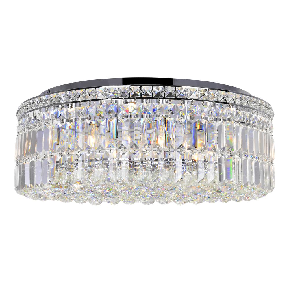 Colosseum 10 Light Flush Mount With Chrome Finish. Picture 1