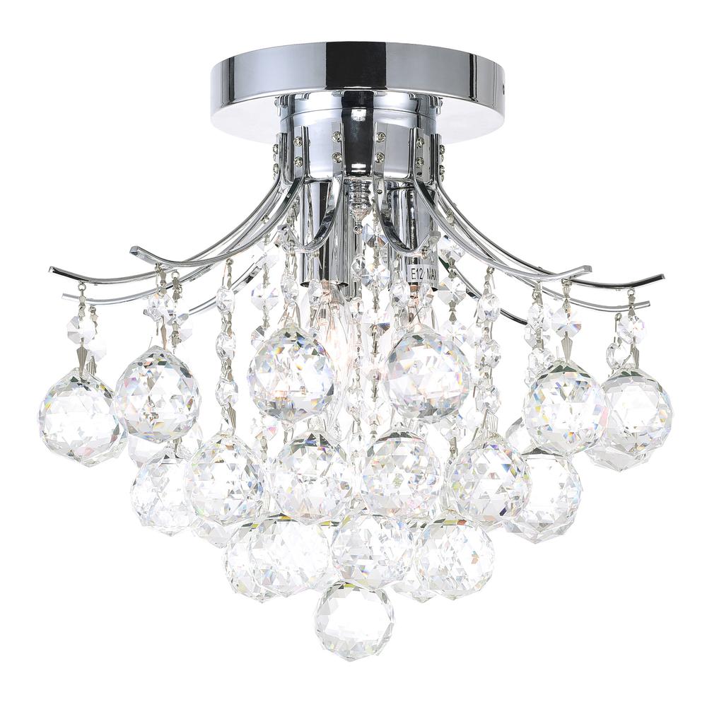 Princess 3 Light Flush Mount With Chrome Finish. Picture 1
