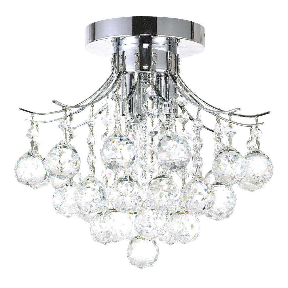 Princess 3 Light Flush Mount With Chrome Finish. Picture 4
