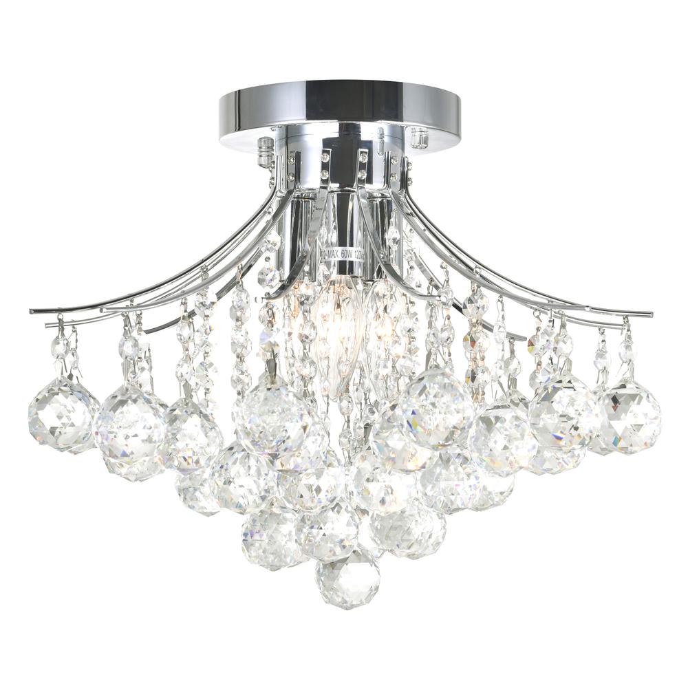 Princess 4 Light Flush Mount With Chrome Finish. Picture 1