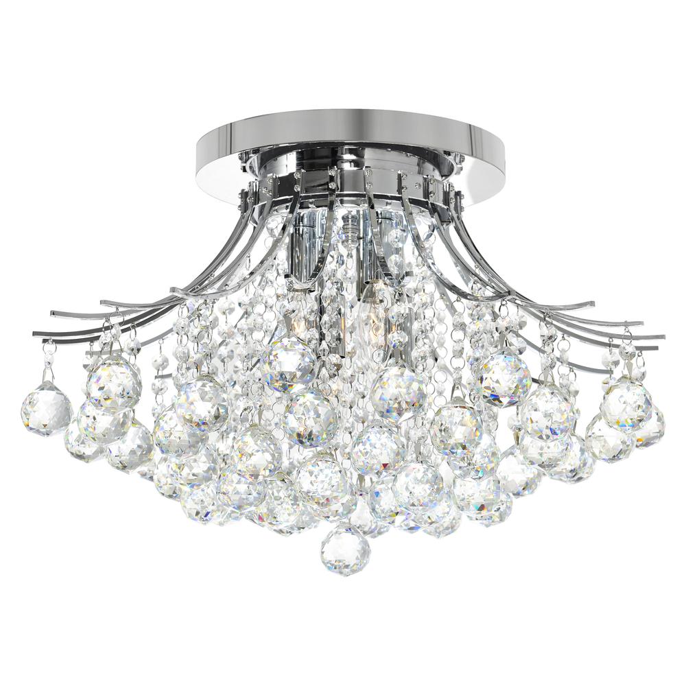 Princess 6 Light Flush Mount With Chrome Finish. Picture 1