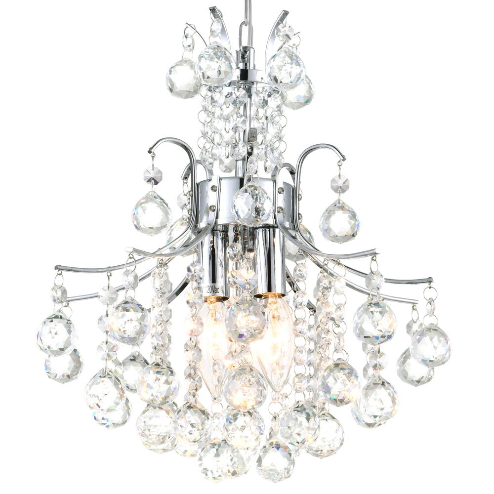 Princess 3 Light Mini Chandelier With Chrome Finish. Picture 2