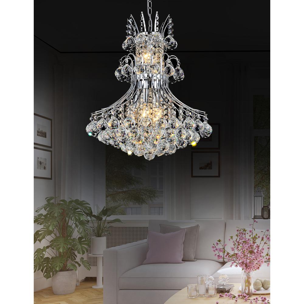 Princess 8 Light Down Chandelier With Chrome Finish. Picture 7