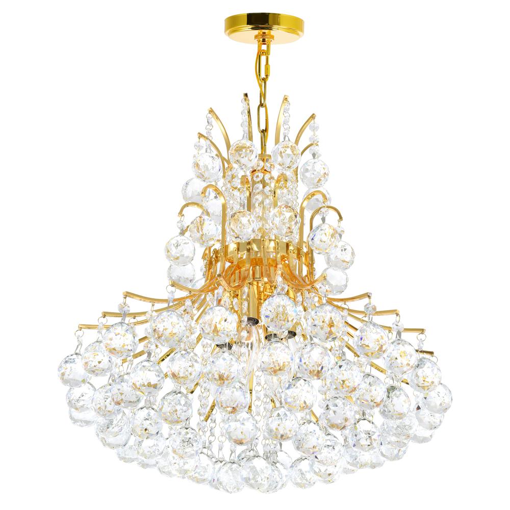Princess 10 Light Down Chandelier With Gold Finish. Picture 2