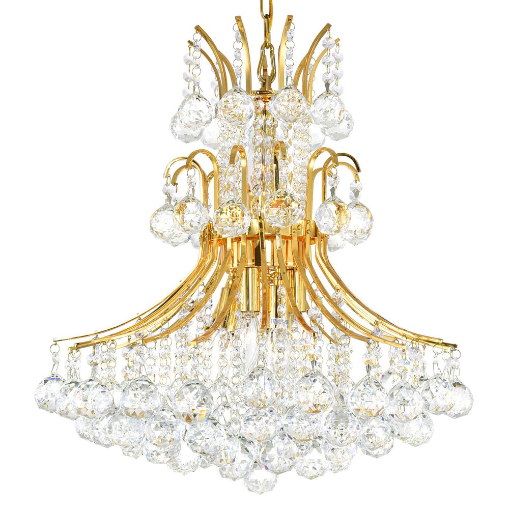 Princess 10 Light Down Chandelier With Gold Finish. Picture 3
