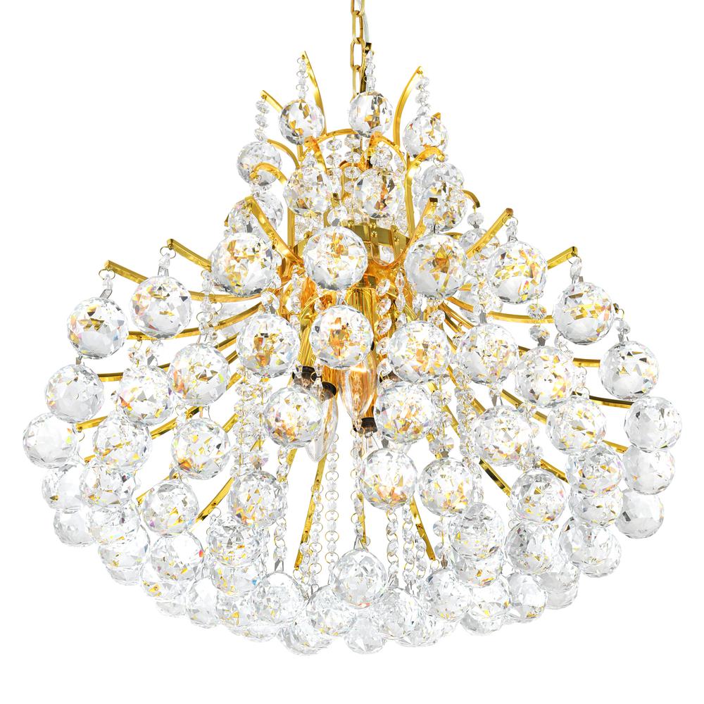 Princess 10 Light Down Chandelier With Gold Finish. Picture 5