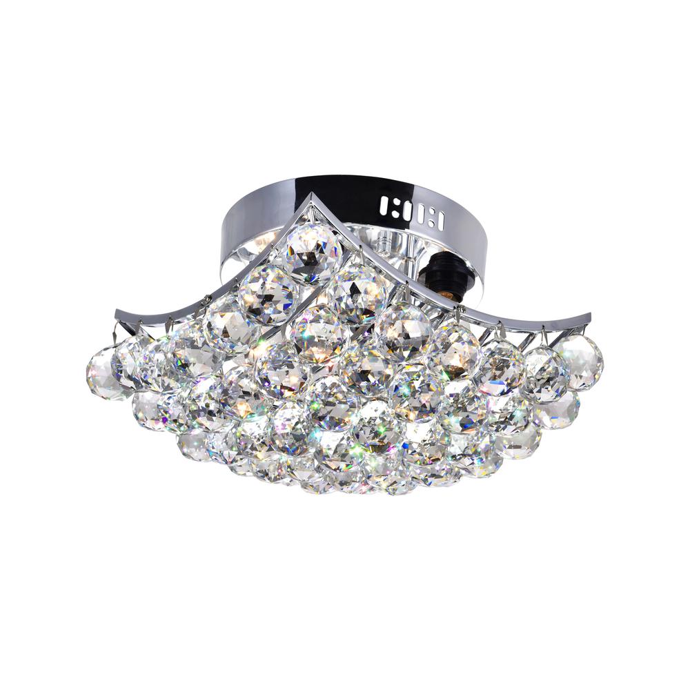 Queen 4 Light Flush Mount With Chrome Finish. Picture 3