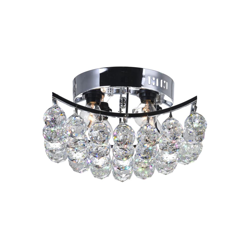 Queen 4 Light Flush Mount With Chrome Finish. Picture 5