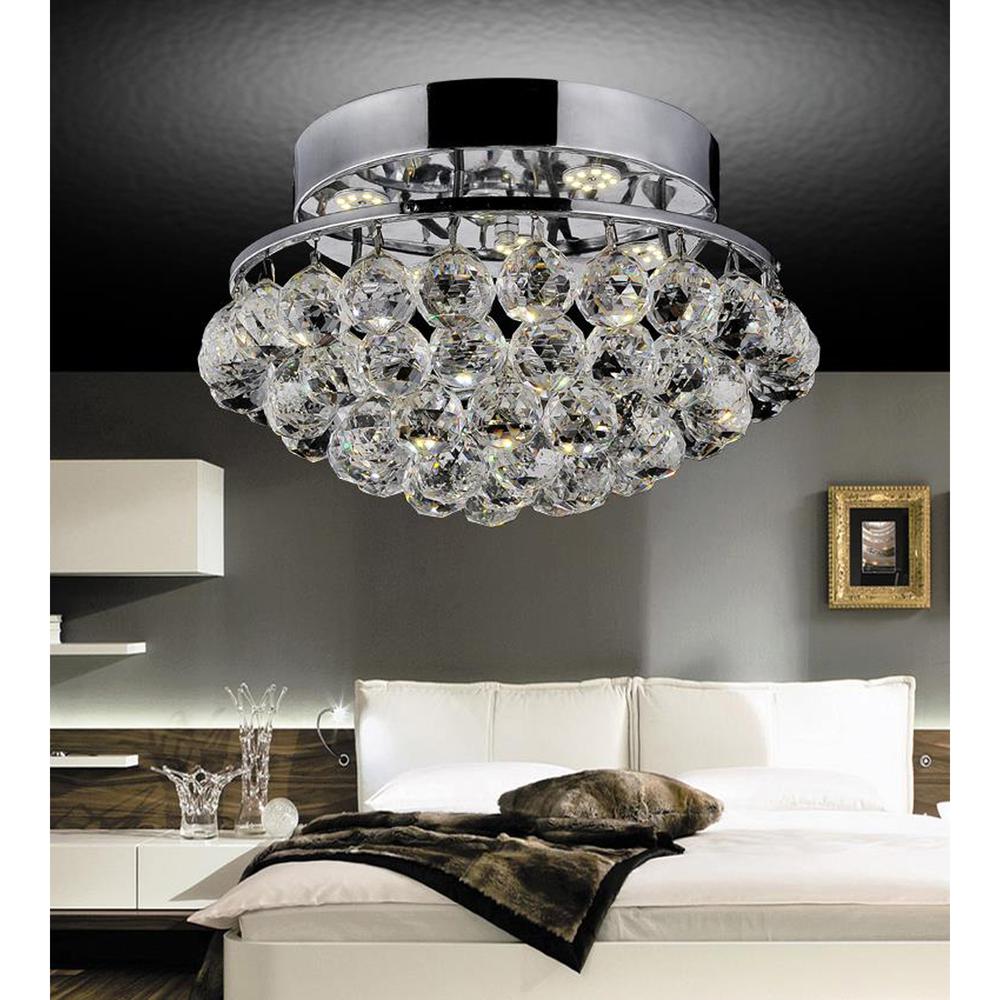 Queen 4 Light Flush Mount With Chrome Finish. Picture 1