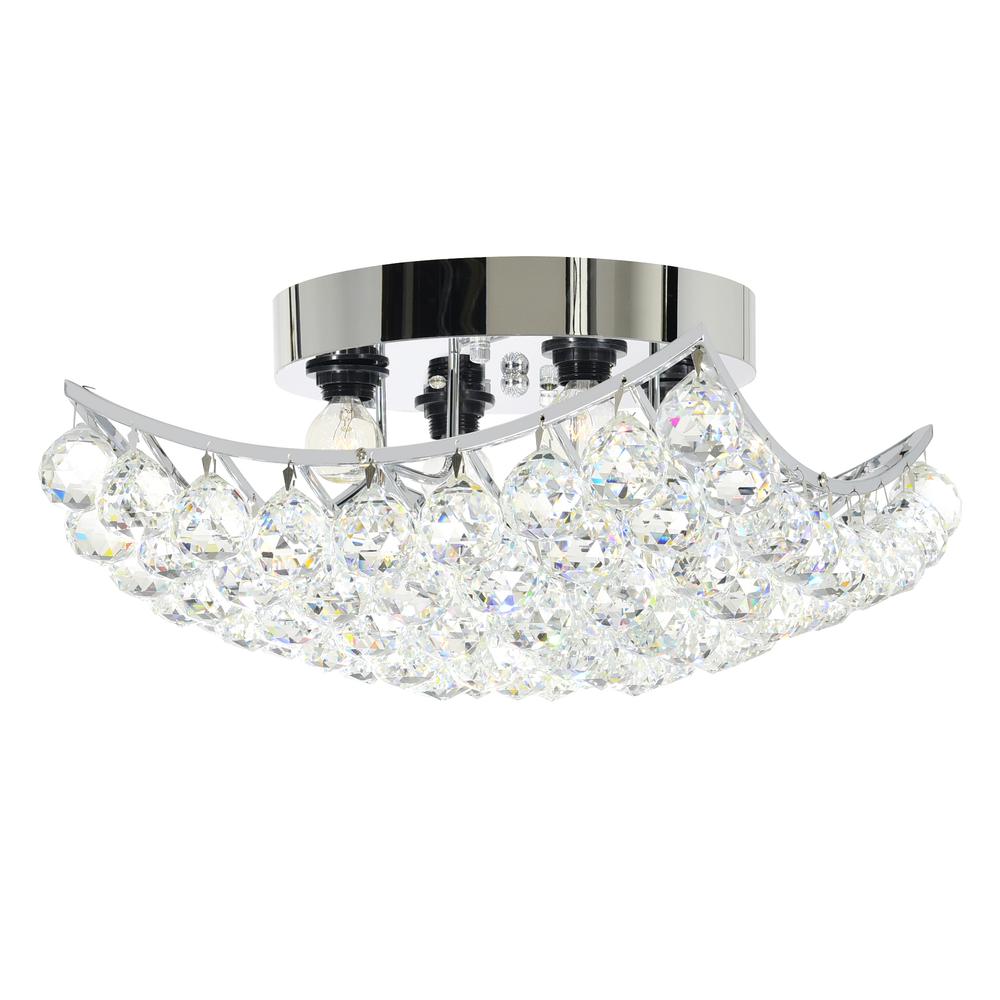 Queen 4 Light Flush Mount With Chrome Finish. Picture 1