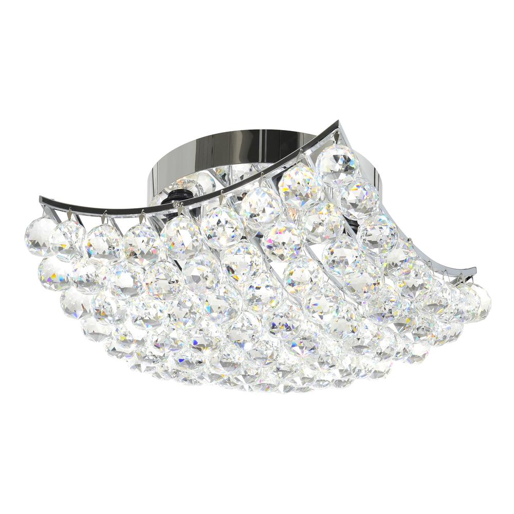Queen 4 Light Flush Mount With Chrome Finish. Picture 2