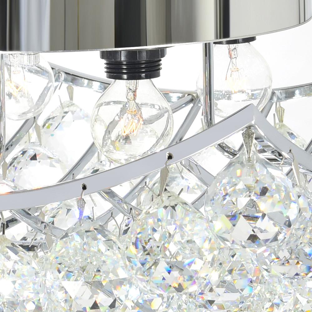 Queen 4 Light Flush Mount With Chrome Finish. Picture 4
