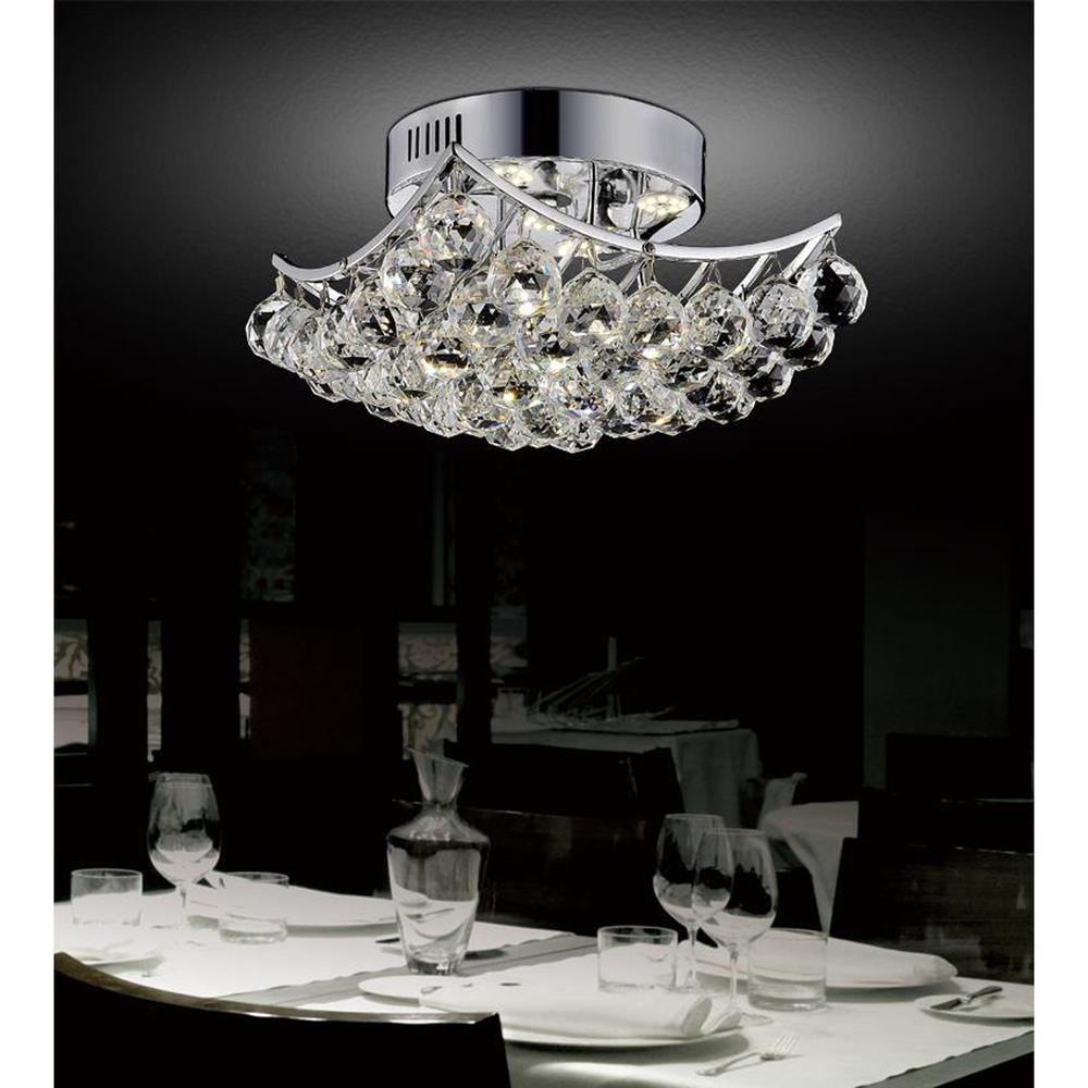 Queen 6 Light Flush Mount With Chrome Finish. Picture 1