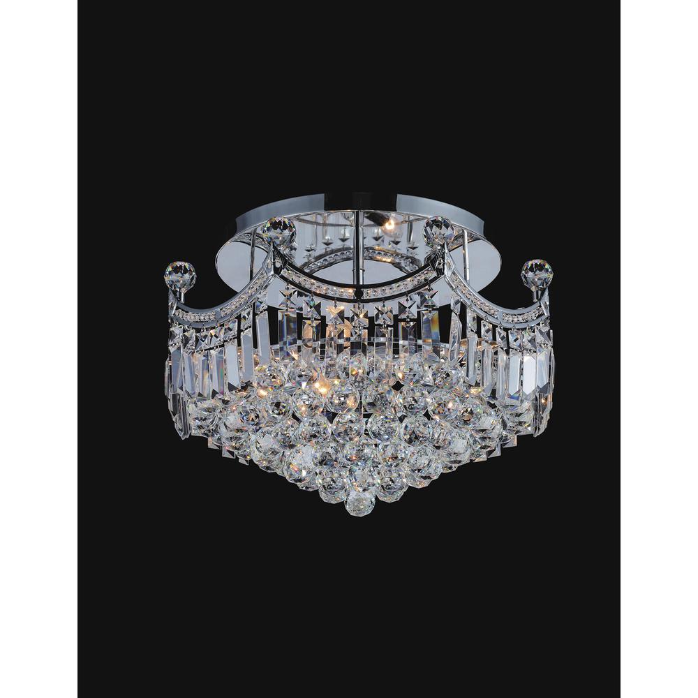 Amanda 8 Light Flush Mount With Chrome Finish. Picture 1