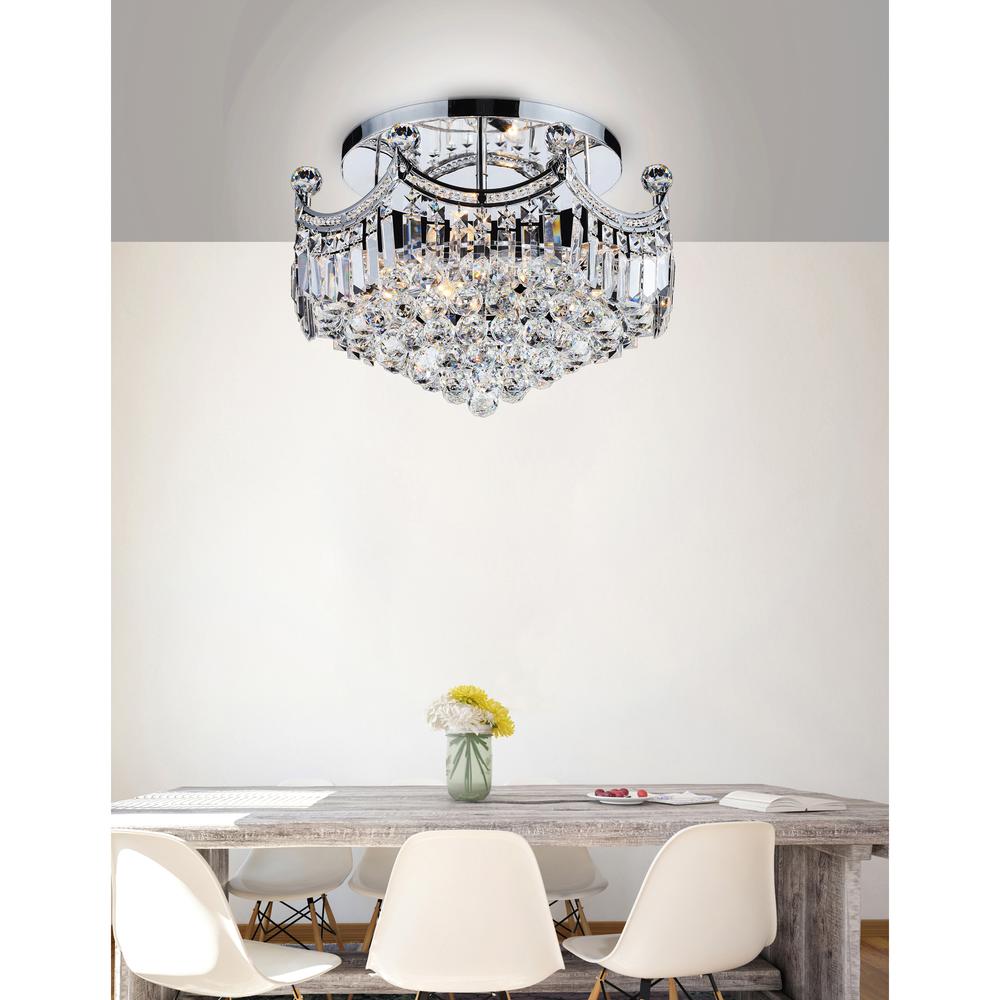 Amanda 8 Light Flush Mount With Chrome Finish. Picture 2