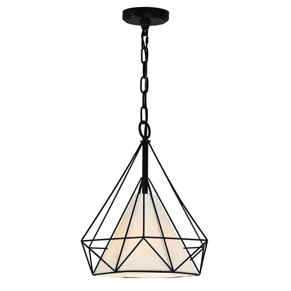 Diamond 1 Light Down Pendant With Black Finish. Picture 1