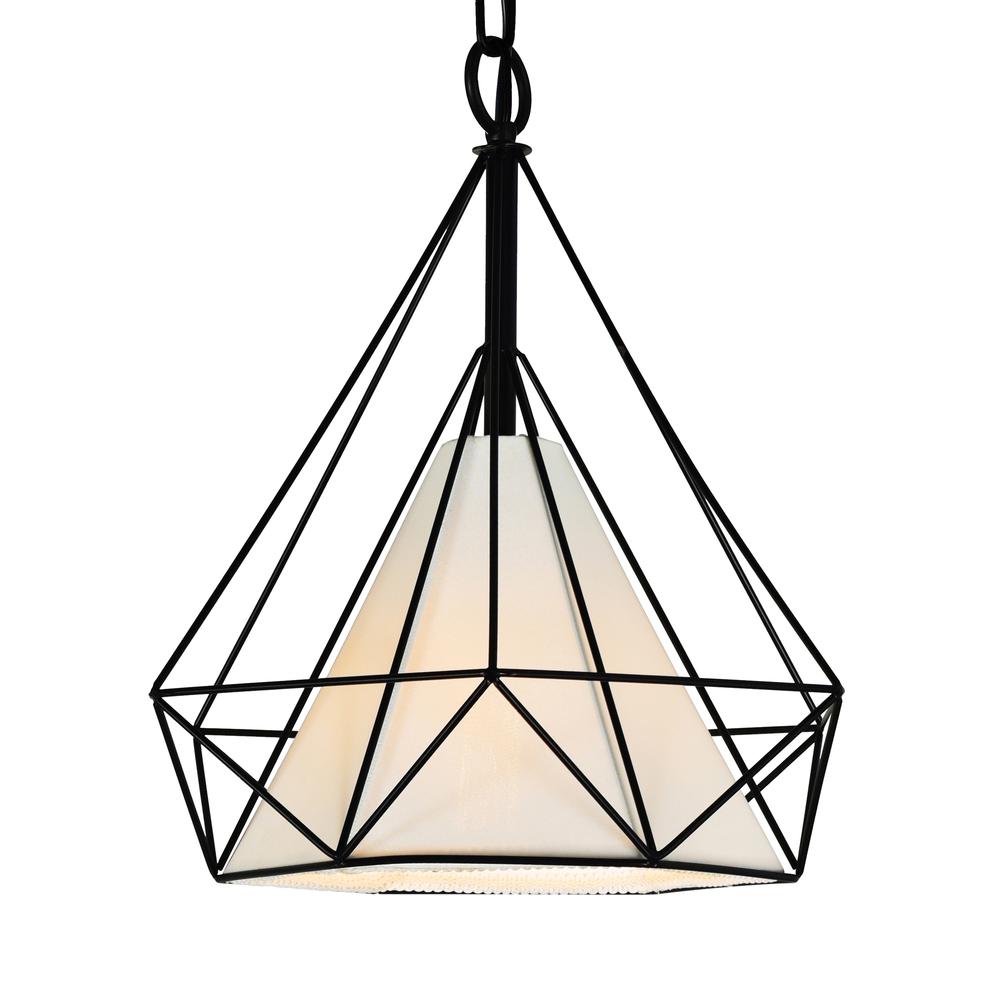 Diamond 1 Light Down Pendant With Black Finish. Picture 2