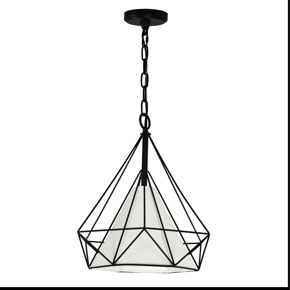 Diamond 1 Light Down Pendant With Black Finish. Picture 6