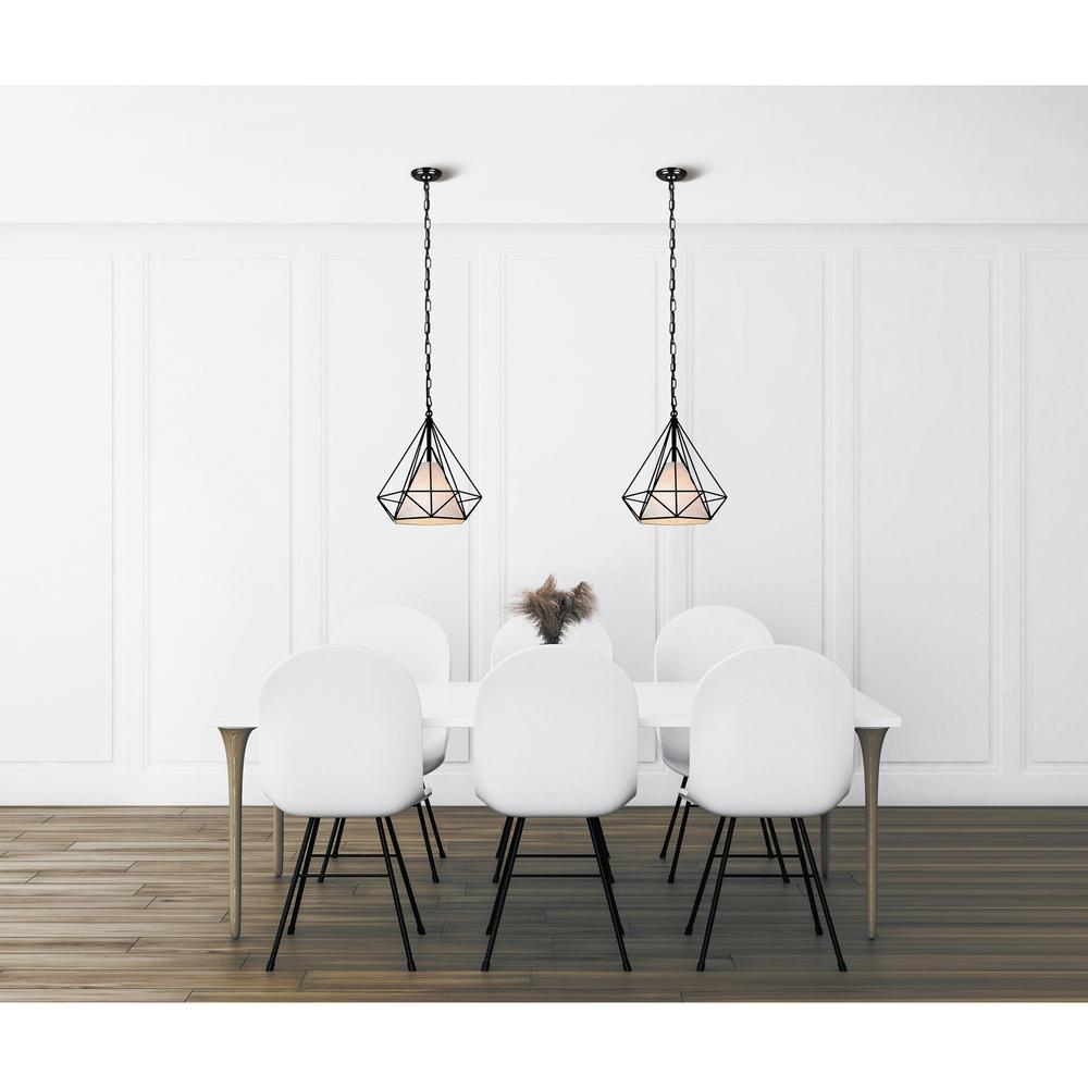 Diamond 1 Light Down Pendant With Black Finish. Picture 7