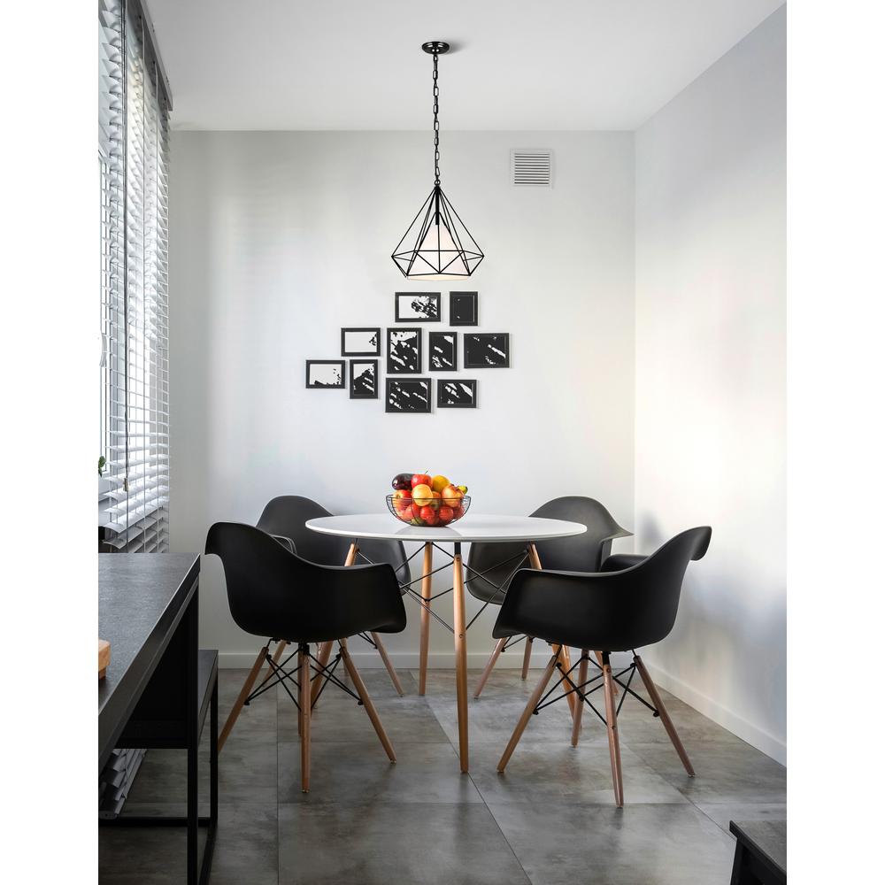 Diamond 1 Light Down Pendant With Black Finish. Picture 8