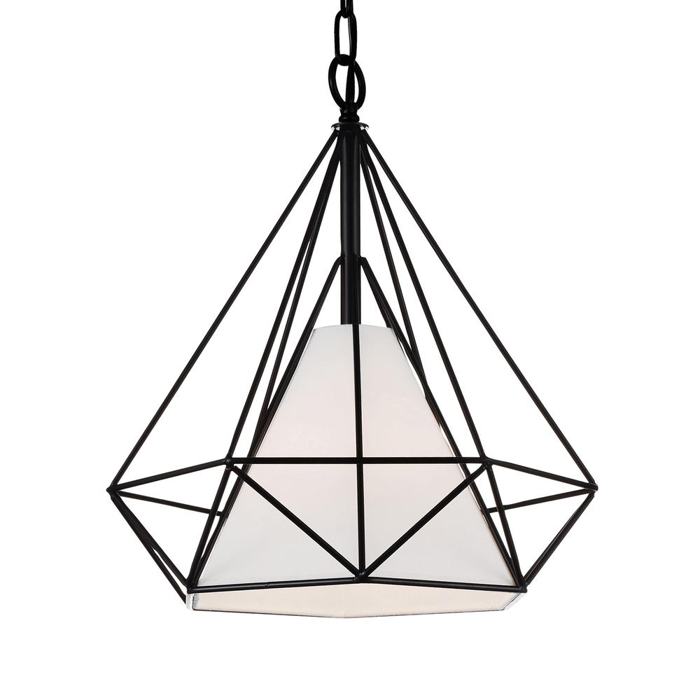 Diamond 1 Light Down Pendant With Black Finish. Picture 2