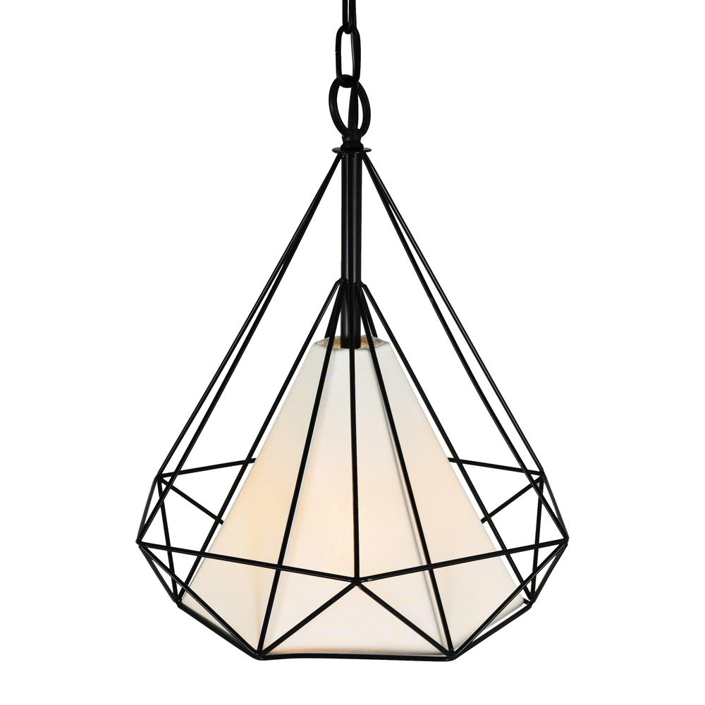 Diamond 1 Light Down Pendant With Black Finish. Picture 3