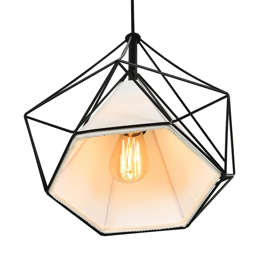 Diamond 1 Light Down Pendant With Black Finish. Picture 4