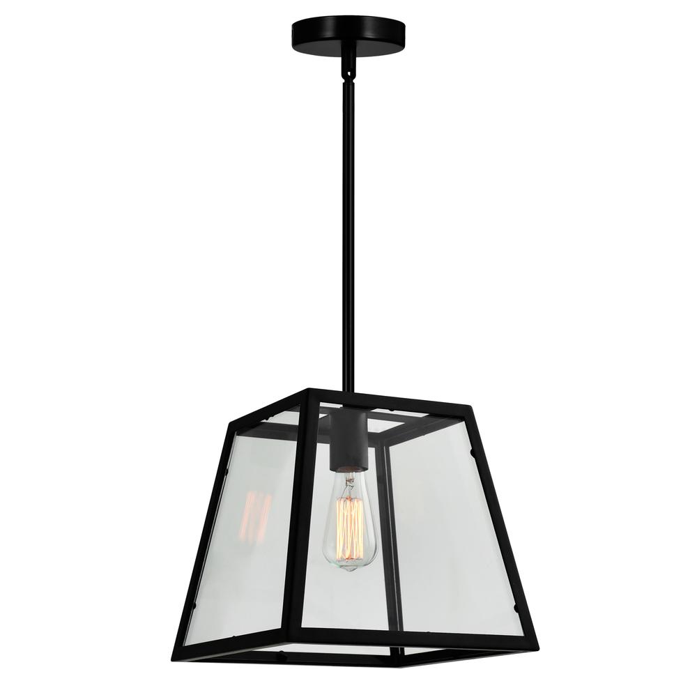 Alyson 1 Light Down Mini Pendant With Black Finish. Picture 1