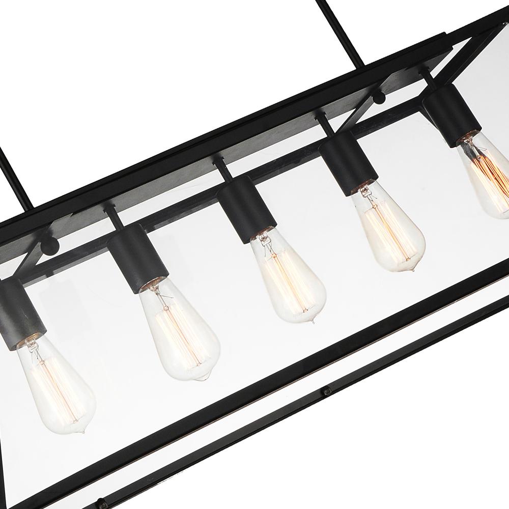 Alyson 5 Light Down Chandelier With Black Finish. Picture 3