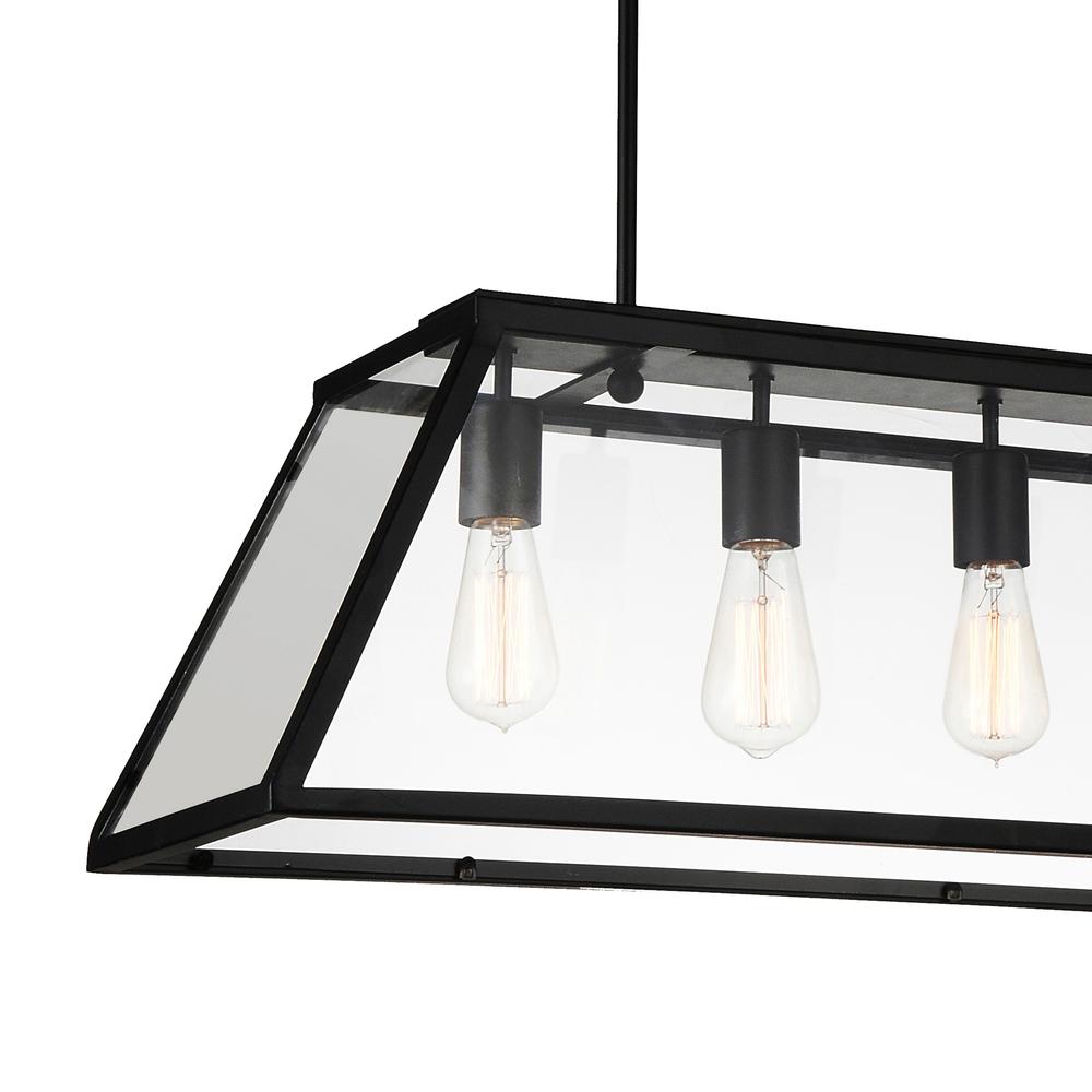 Alyson 5 Light Down Chandelier With Black Finish. Picture 4