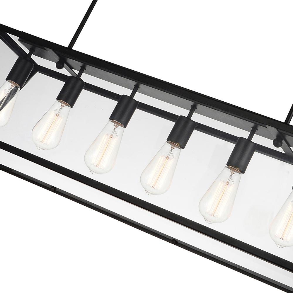 Alyson 6 Light Down Chandelier With Black Finish. Picture 4