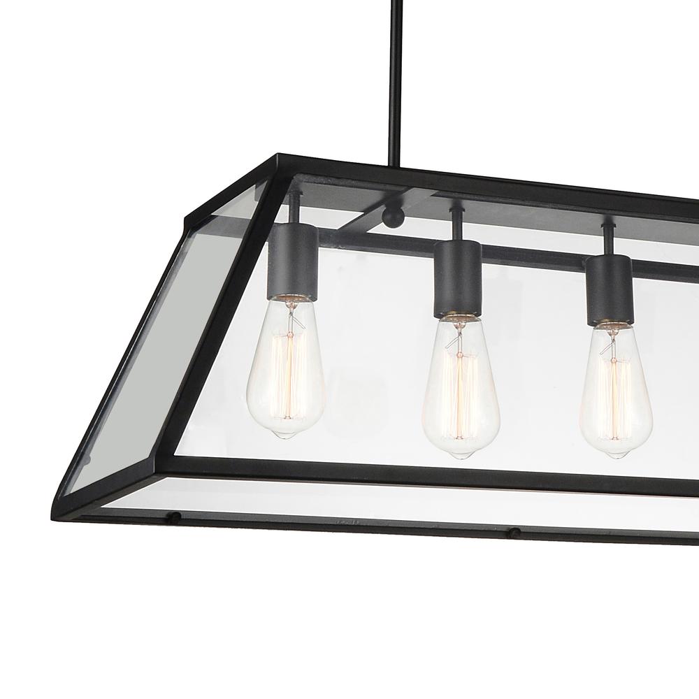 Alyson 6 Light Down Chandelier With Black Finish. Picture 5