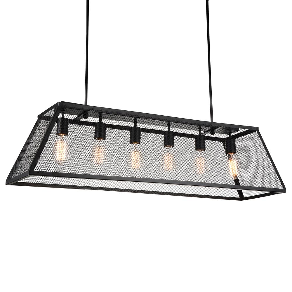 Alyson 6 Light Down Chandelier With Black Finish. Picture 10