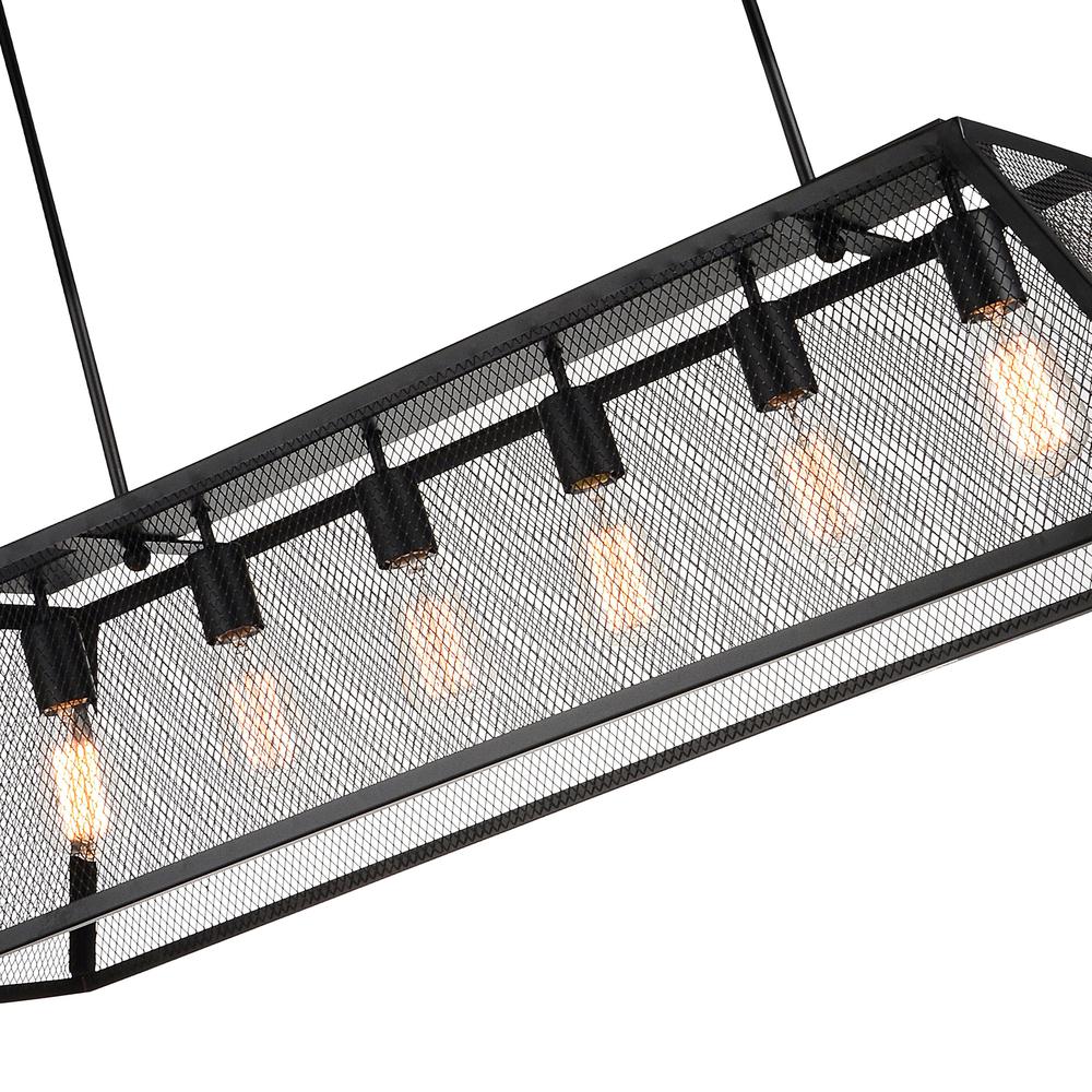 Alyson 6 Light Down Chandelier With Black Finish. Picture 13