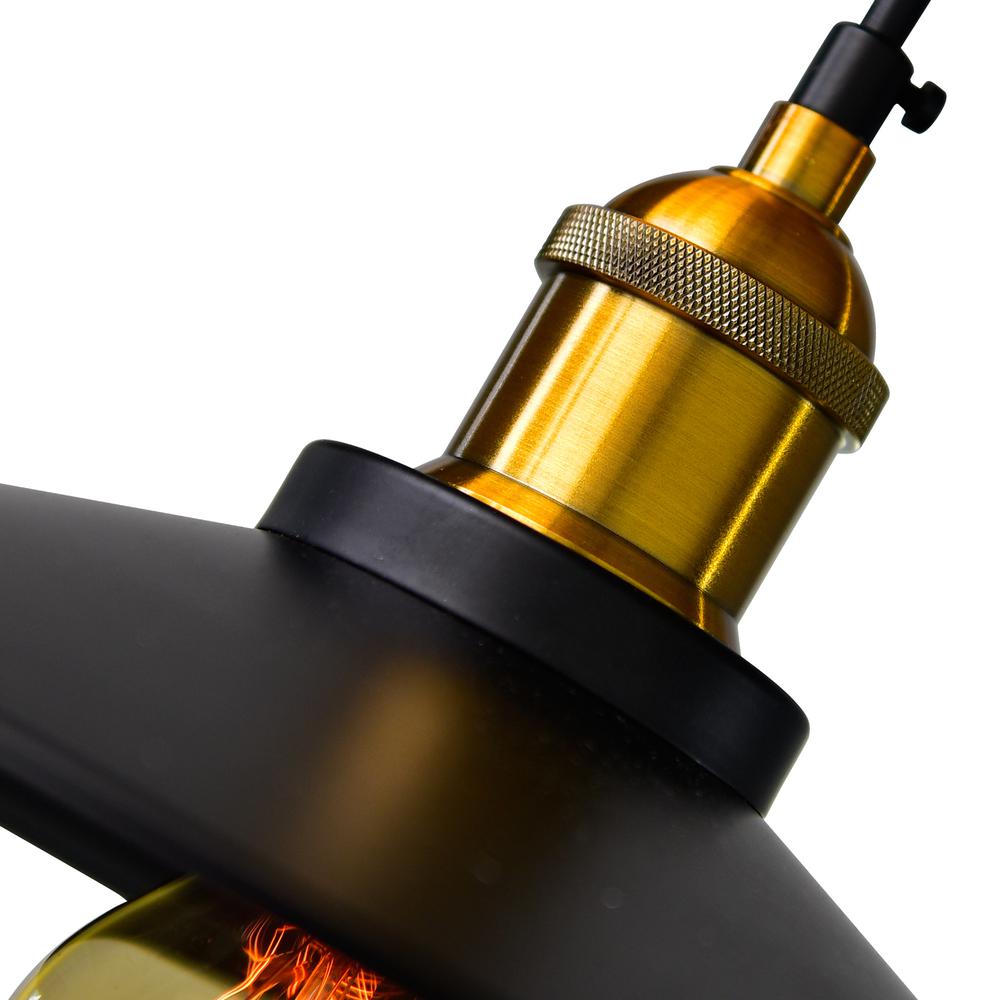Brave 1 Light Down Mini Pendant With Black Finish. Picture 5