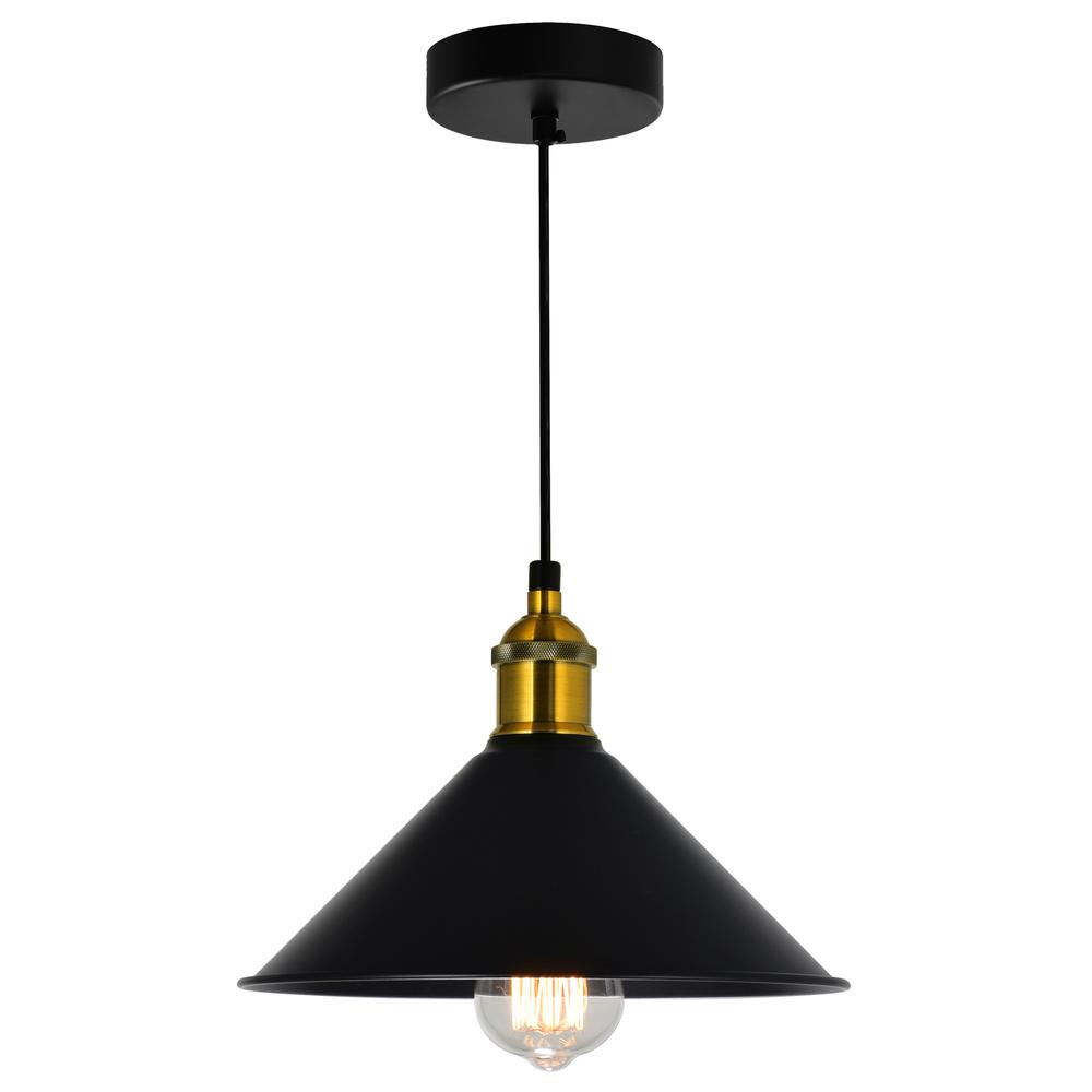 Brave 1 Light Down Mini Pendant With Black Finish. Picture 1
