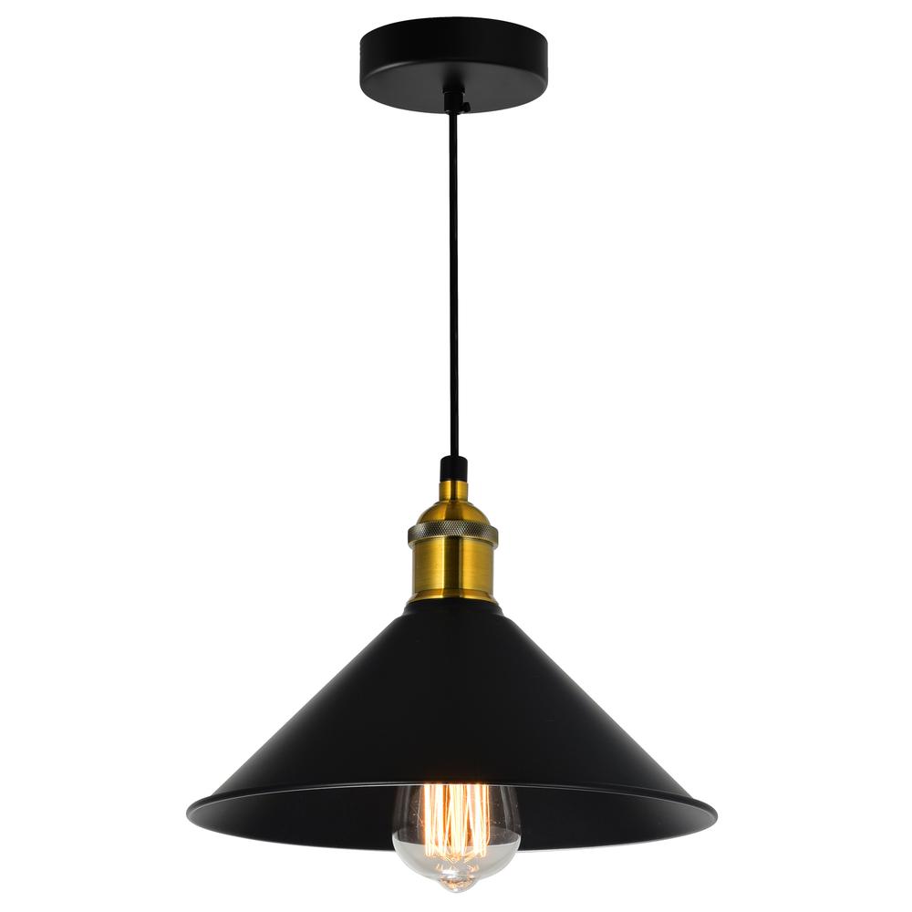 Brave 1 Light Down Mini Pendant With Black Finish. Picture 2