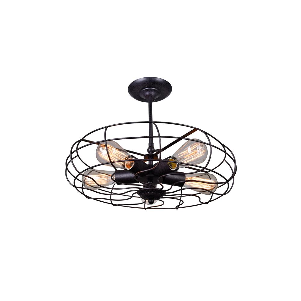 Pamela 5 Light Flush Mount With Rust Finish. Picture 1