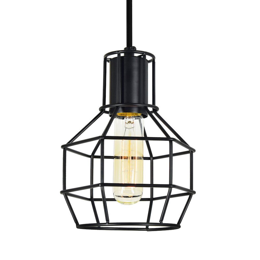 Secure 1 Light Down Mini Pendant With Black Finish. Picture 2