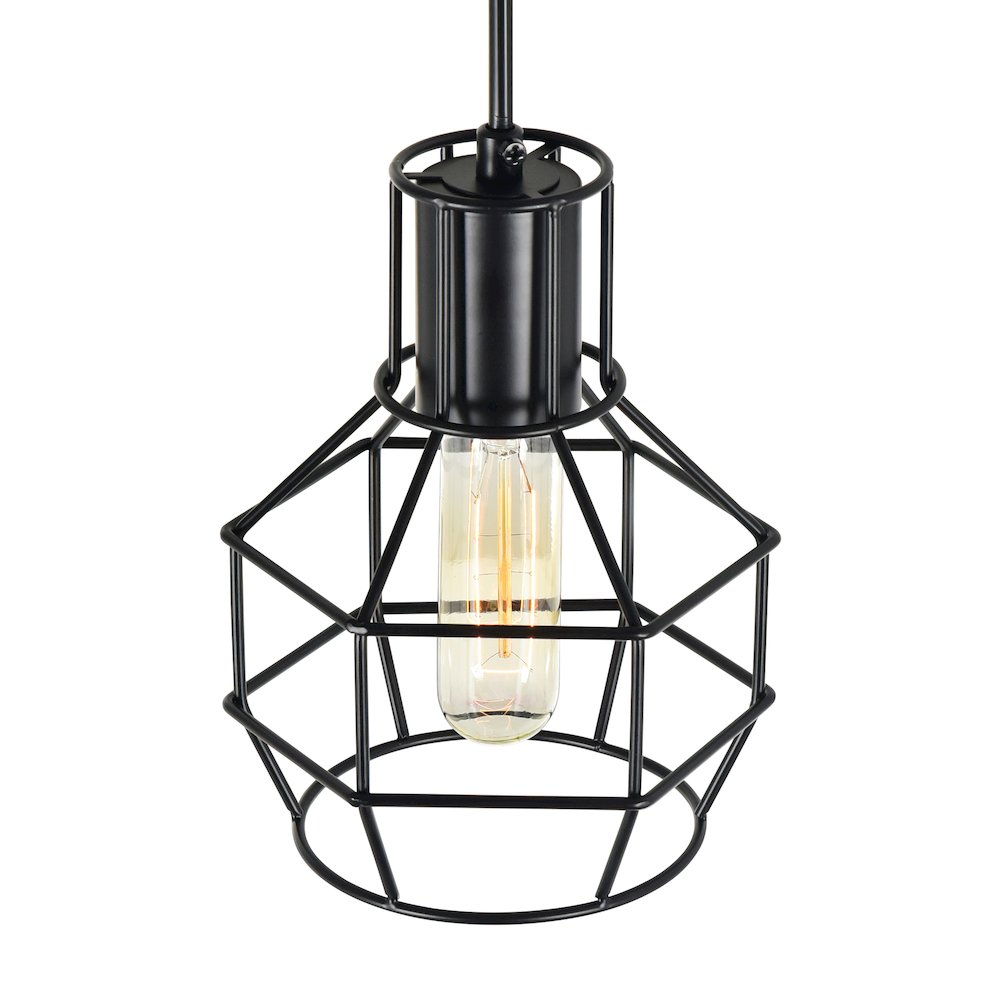 Secure 1 Light Down Mini Pendant With Black Finish. Picture 4