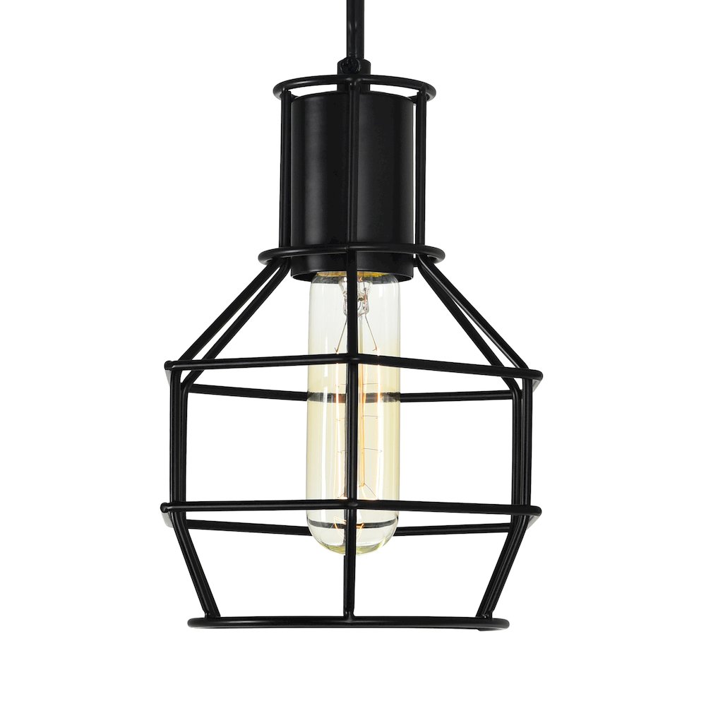 Secure 1 Light Down Mini Pendant With Black Finish. Picture 6