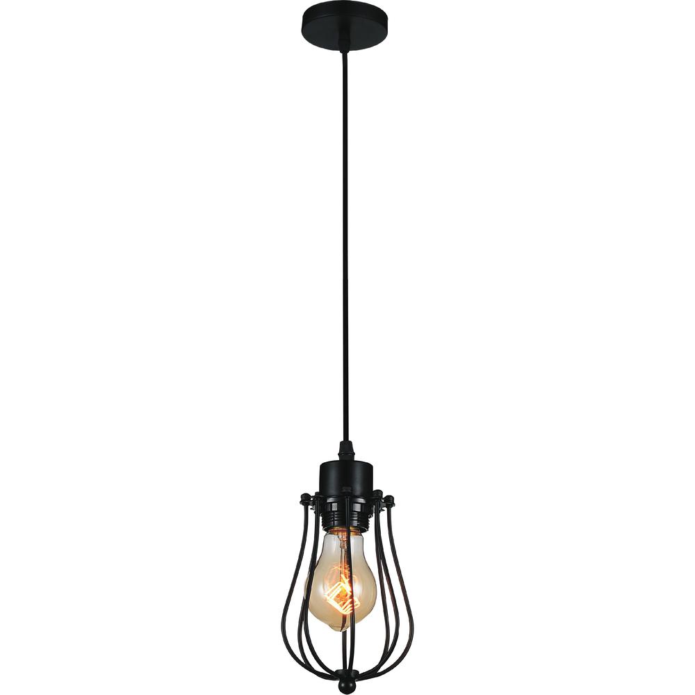 Tomaso 1 Light Down Mini Pendant With Black Finish. Picture 1