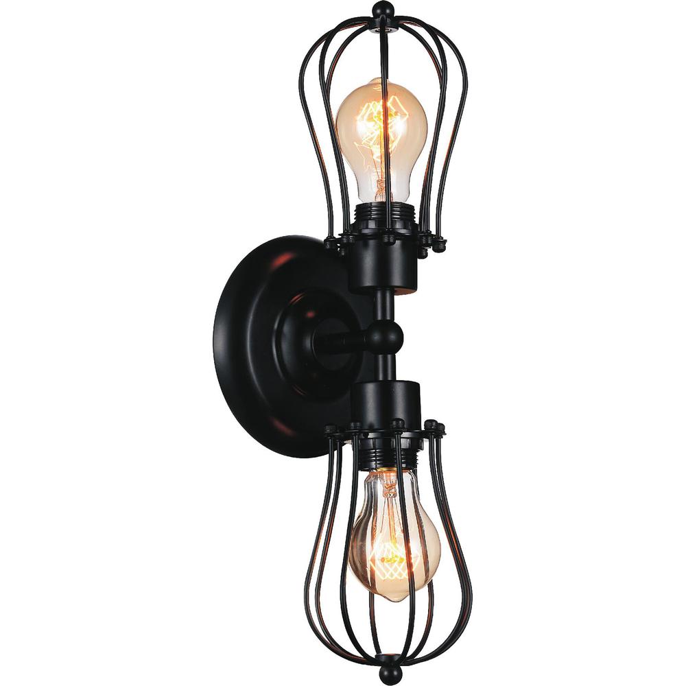 Tomaso 2 Light Wall Sconce With Black Finish. Picture 1