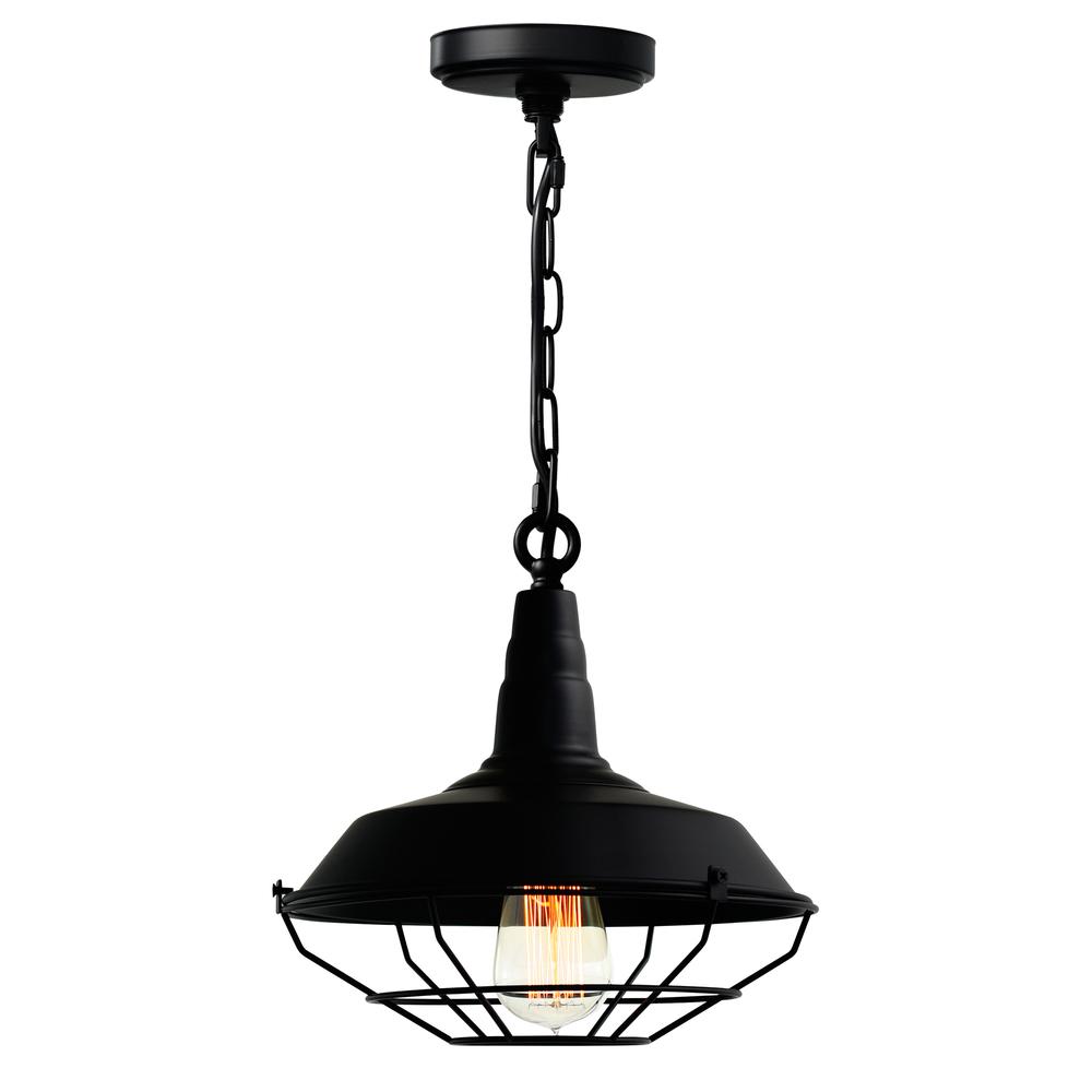 Morgan 1 Light Down Mini Pendant With Black Finish. Picture 1