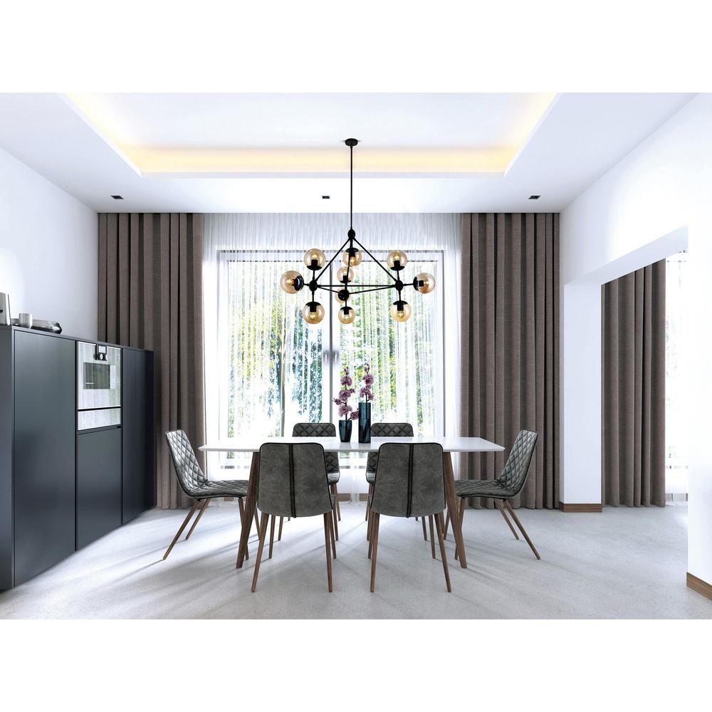 Glow 10 Light Chandelier With Black Finish. Picture 5