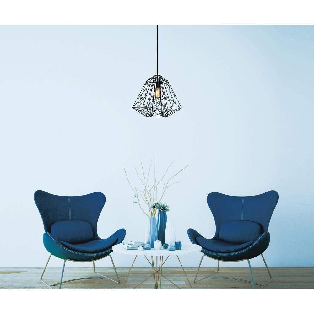 Bagheera 1 Light Down Pendant With Black Finish. Picture 6