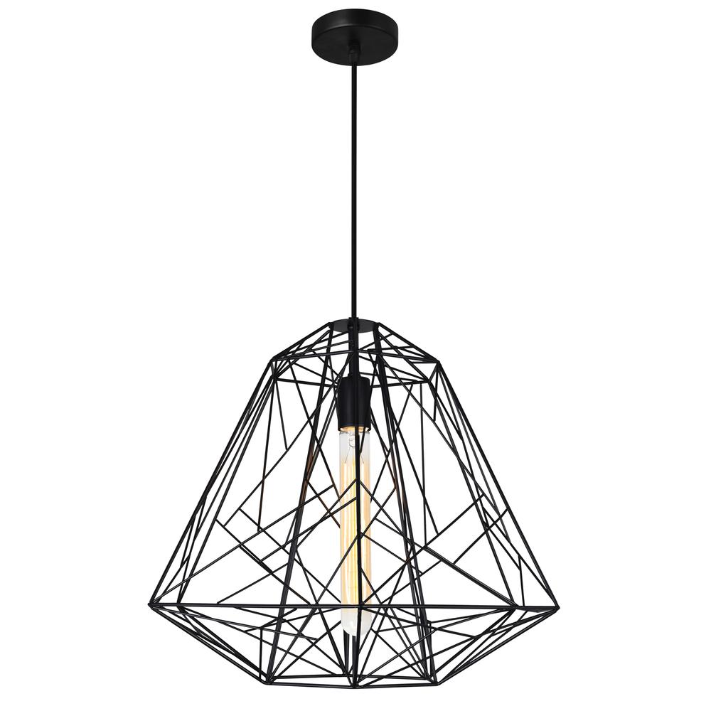 Bagheera 1 Light Down Pendant With Black Finish. Picture 1
