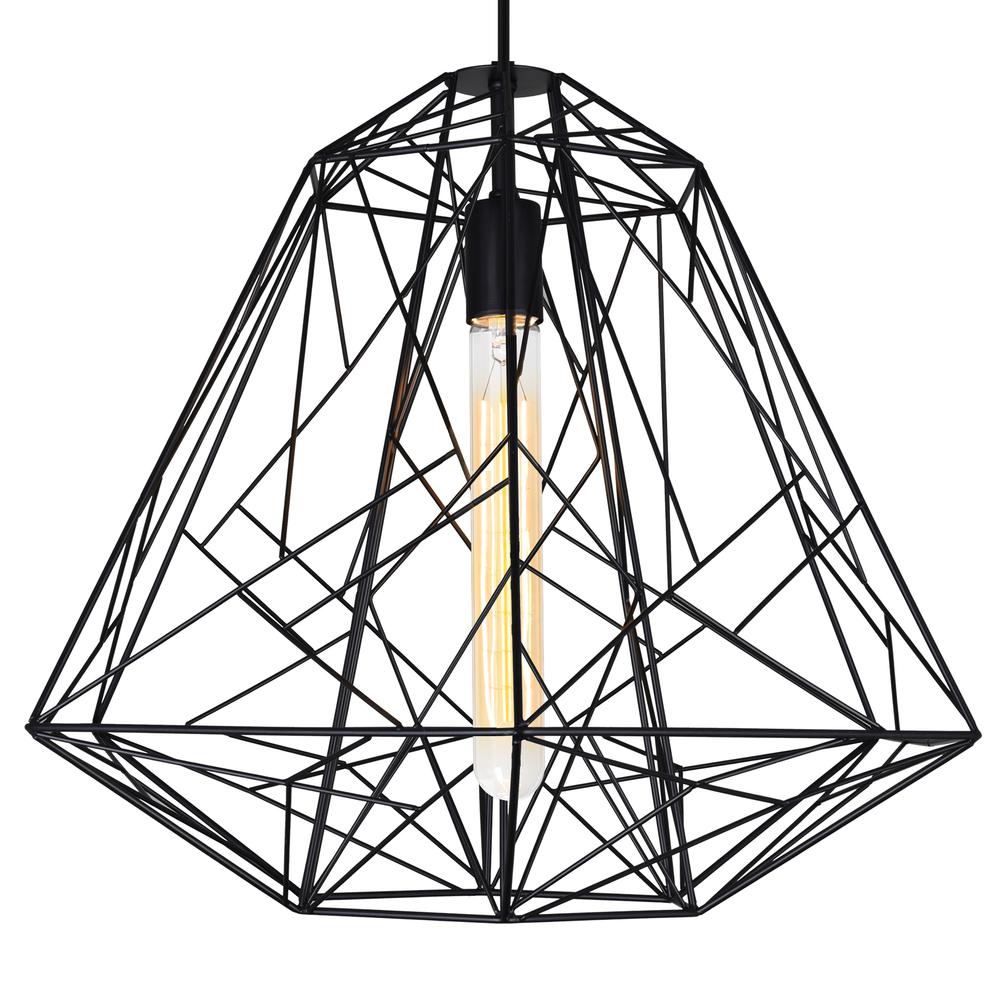 Bagheera 1 Light Down Pendant With Black Finish. Picture 2