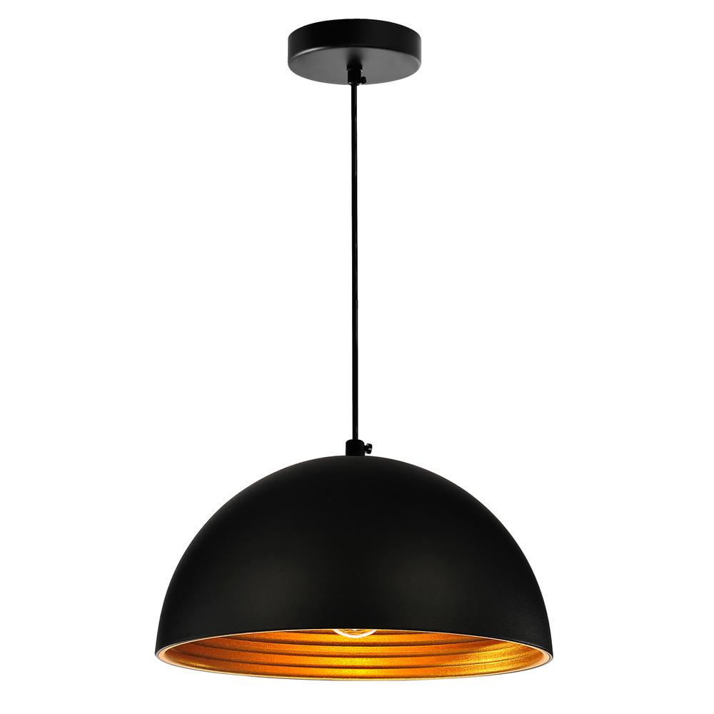 Modest 1 Light Down Mini Pendant With Black Finish. Picture 1
