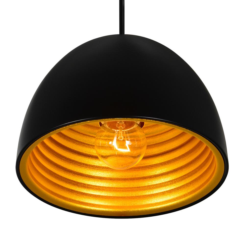 Modest 1 Light Down Mini Pendant With Black Finish. Picture 2